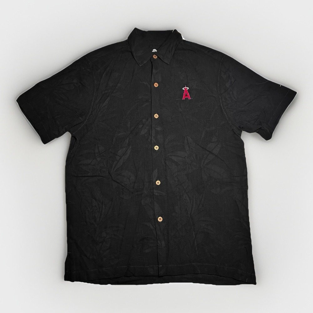 Tommy Bahama Hawaiian Anaheim Angels Fresco Tropics Jacquard Shirt Men Sz M NWT